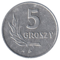 Польша 5 грошей 1968 год 