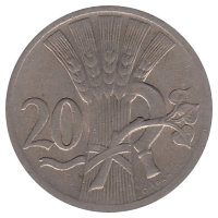 Чехословакия 20 геллеров 1938 год