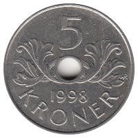 Норвегия 5 крон 1998 год