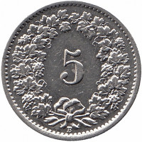 Швейцария 5 раппенов 1932 год
