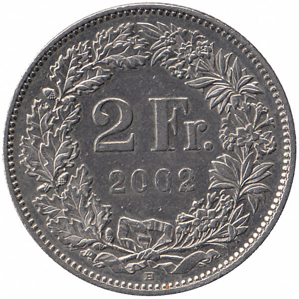 Швейцария 2 франка 2002 год