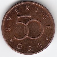 Швеция 50 эре 2000 год