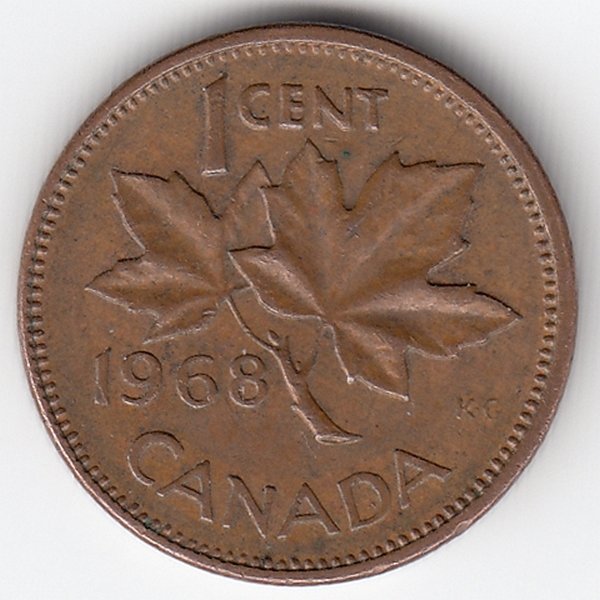 Канада 1 цент 1968 год