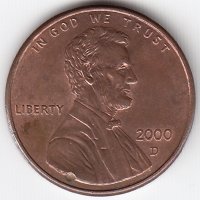 США 1 цент 2000 год (D)
