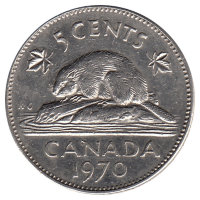 Канада 5 центов 1970 год