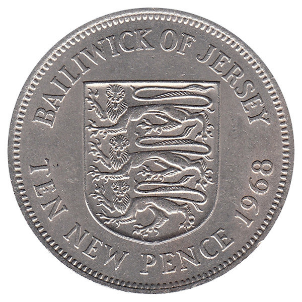 Джерси 10 новых пенсов 1968 год (UNC)