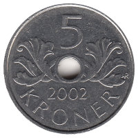 Норвегия 5 крон 2002 год 