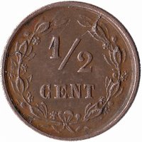 Нидерланды 1/2 цента 1894 год 