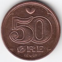Дания 50 эре 2001 год