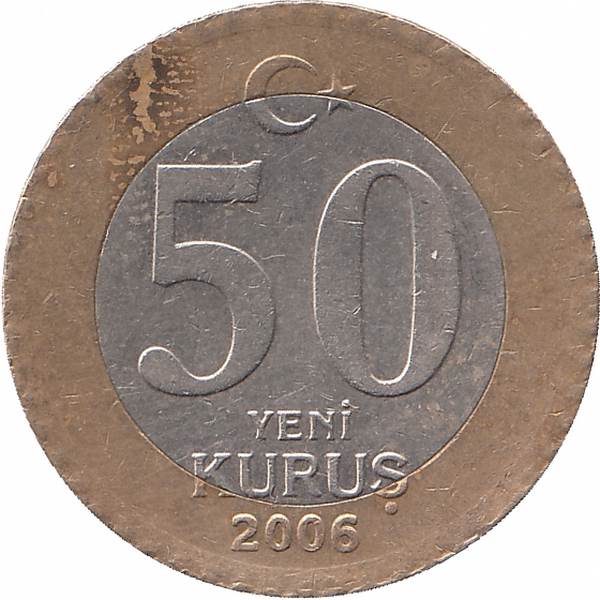 Турция 50 новых курушей 2006 год