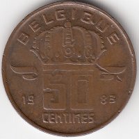 Бельгия (Belgique) 50 сантимов 1983 год