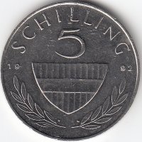 Австрия 5 шиллингов 1992 год