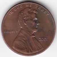 США 1 цент 2001 год 