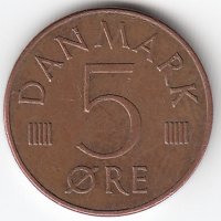 Дания 5 эре 1980 год