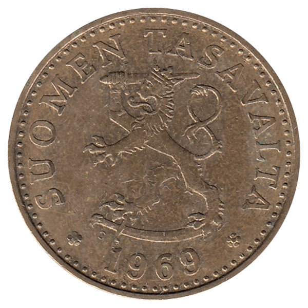 Финляндия 20 пенни 1969 год (редкая)