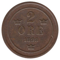 Швеция 2 эре 1898 год