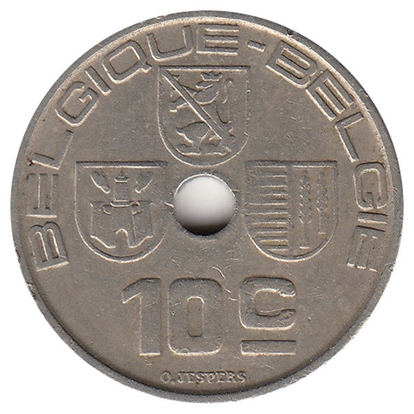 Бельгия  (Belgique-Belgie) 10 сантимов 1938 год