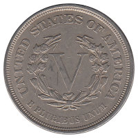 США 5 центов 1883 год (без "cents")