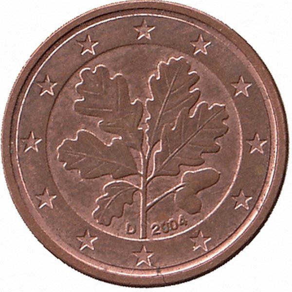 Германия 1 евроцент 2004 год (D)