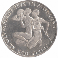 ФРГ 10 марок 1972 год F (Спортсмены) 