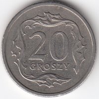 Польша 20 грошей 1991 год