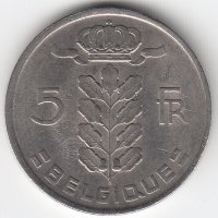 Бельгия (Belgique) 5 франков 1976 год