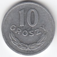 Польша 10 грошей 1965 год