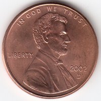 США 1 цент 2002 год (D)