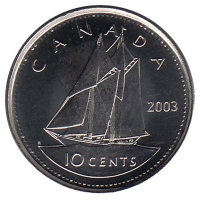 Канада 10 центов 2003 год (UNC)