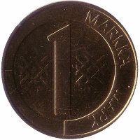 Финляндия 1 марка 1993 год (UNC)