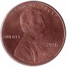 США 1 цент 2016 год