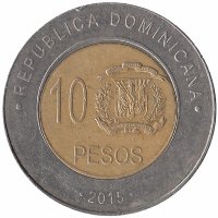 Доминиканская Республика 10 песо 2015 год