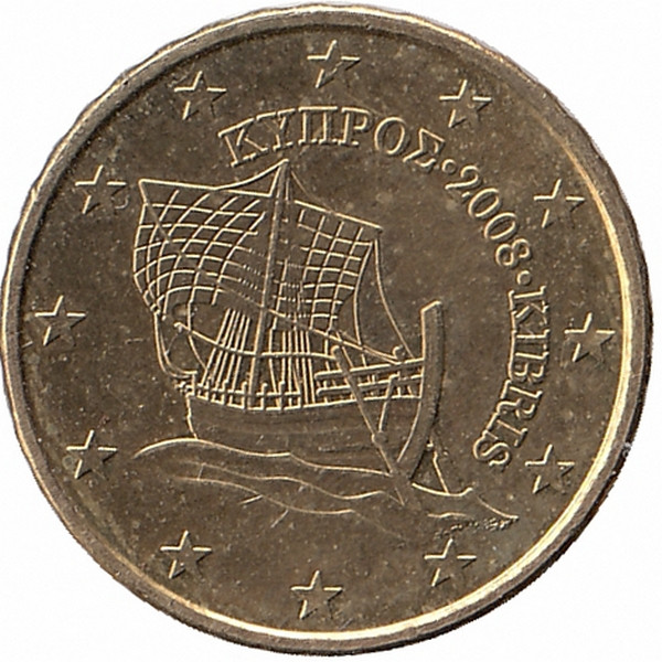 Кипр 10 евроцентов 2008 год