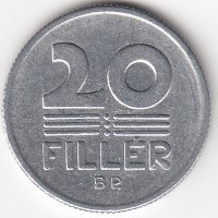 Венгрия 20 филлеров 1975 год