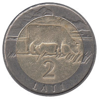 Латвия 2 лата 1999 год
