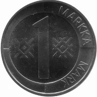 Финляндия 1 марка 1993 год (медно-никелевый сплав!!!)
