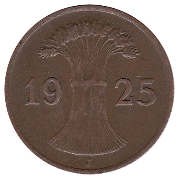 Германия (Веймарская республика) 1 рейхспфенниг 1925 год (J)