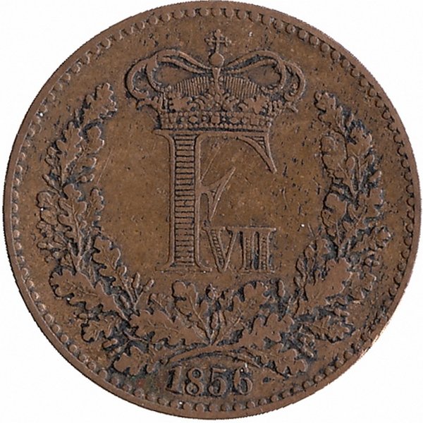 Дания 1 скиллинг-ригсмёнт 1856 год