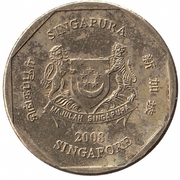 Сингапур 1 доллар 2008 год