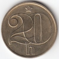 Чехословакия 20 геллеров 1974 год