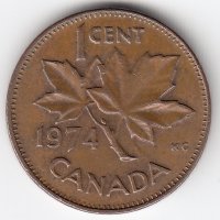 Канада 1 цент 1974 год