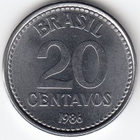 Бразилия 20 сентаво 1986 год