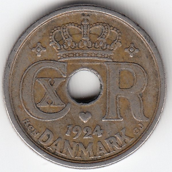 Дания 10 эре 1924 год
