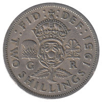 Великобритания 2 шиллинга 1951 год