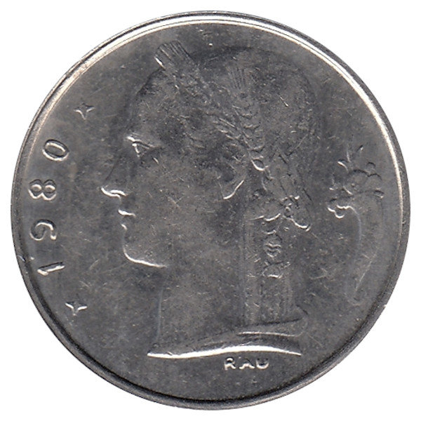 Бельгия (Belgique) 1 франк 1980 год