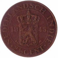 Нидерландская Индия (Голландская Ост-Индия) 2 1/2 цента 1945 год