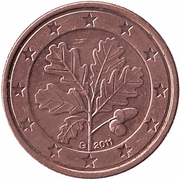 Германия 1 евроцент 2011 год (G)