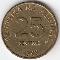 Филиппины 25 сентимо 1999 год