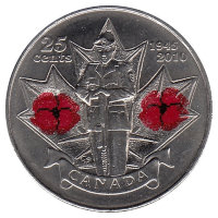 Канада 25 центов 2010 год