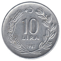 Турция 10 лир 1981 год